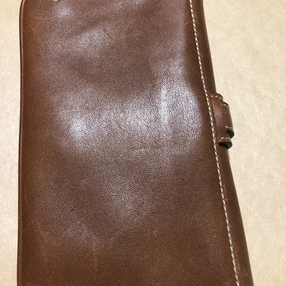 Vintage Coach Brown Leather Wristlet EUC